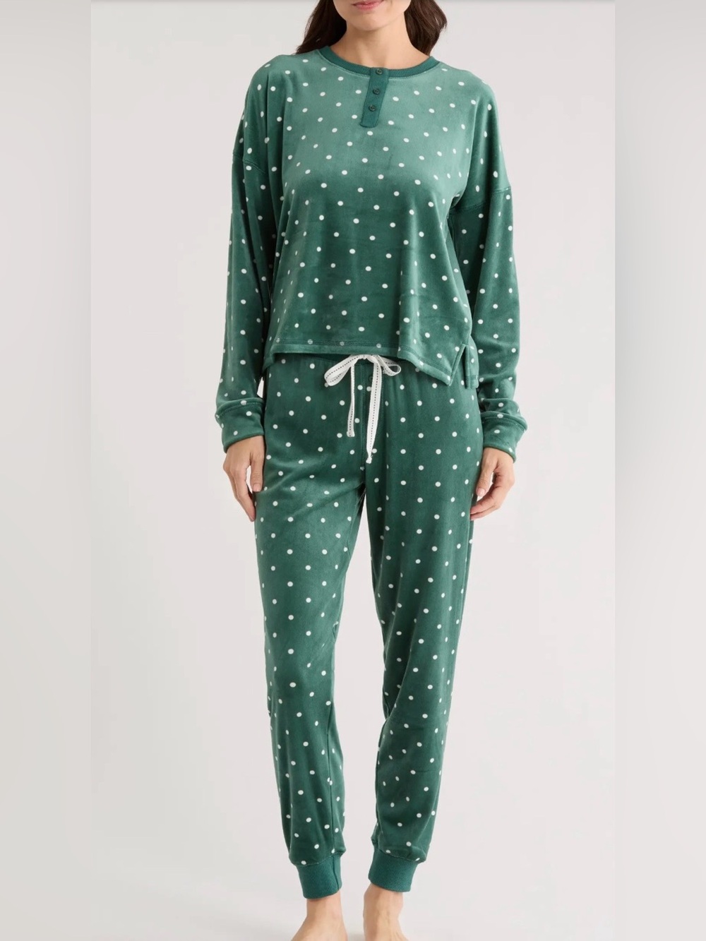PJ Salvage New Women’s Let's Get Toasty Polka Dot Velour Pajamas